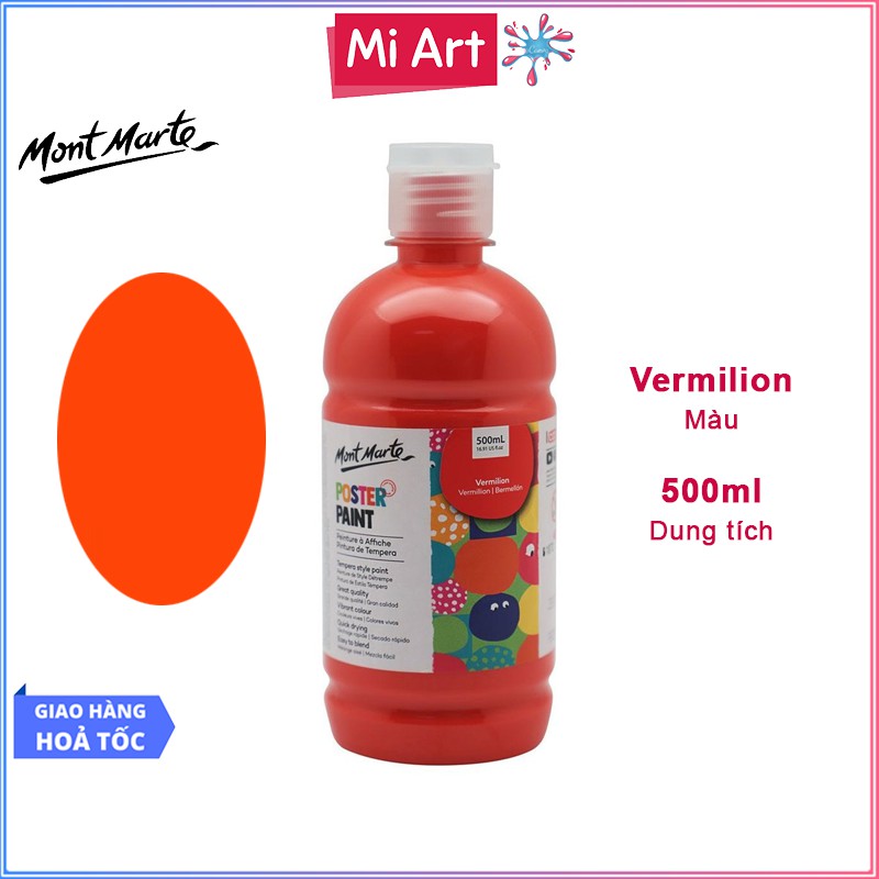 Màu Nước Poster Paint Mont Marte 500ml - Vermilion - MPST0014