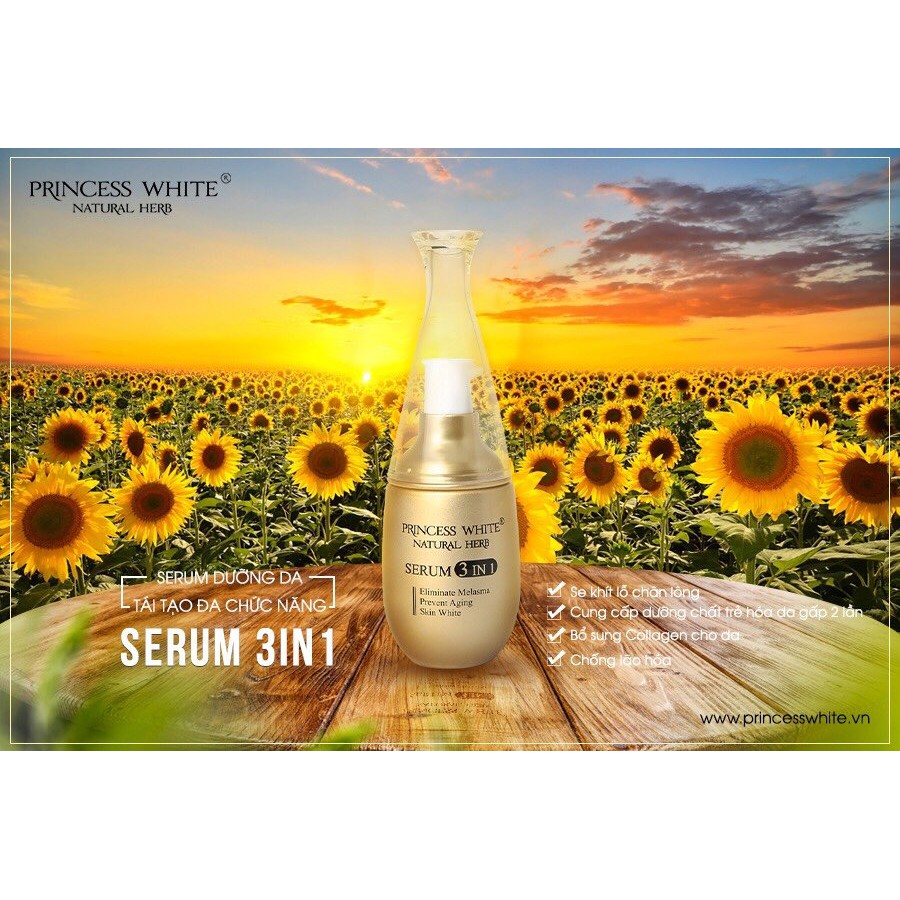TINH CHẤT SERUM 3IN1 DƯỠNG TRẮNG DA PRINCESS WHITE -CẤP ẨM ,MỜ NÁM , MỜ THÂM | BigBuy360 - bigbuy360.vn