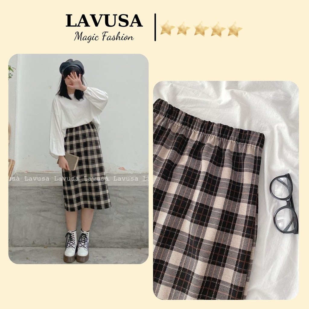 Chân Váy Dài 💖 𝘍𝘳𝘦𝘦𝘴𝘩𝘪𝘱 💖 Chân Váy Dạ Kẻ Ulzzang Dáng Dài Xinh Xắn Dễ Thương LAVUSA ( Ảnh Thật / Sẵn / Video ) CV12 | BigBuy360 - bigbuy360.vn