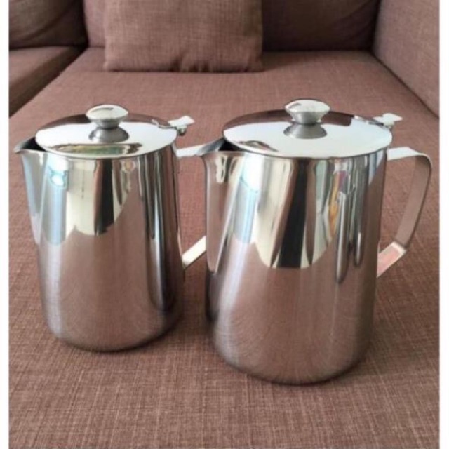 Ca đánh sữa inox 304 có nắp 1 lít, 2 lít