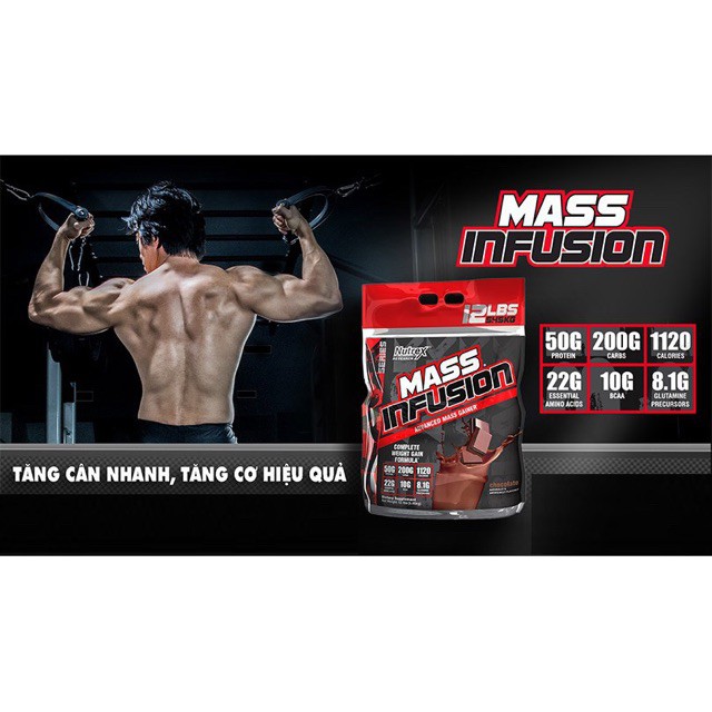 Sữa Dinh Dưỡng tăng cân nhanh Nutrex Mass Infusion 12 lbs (5.6kg)