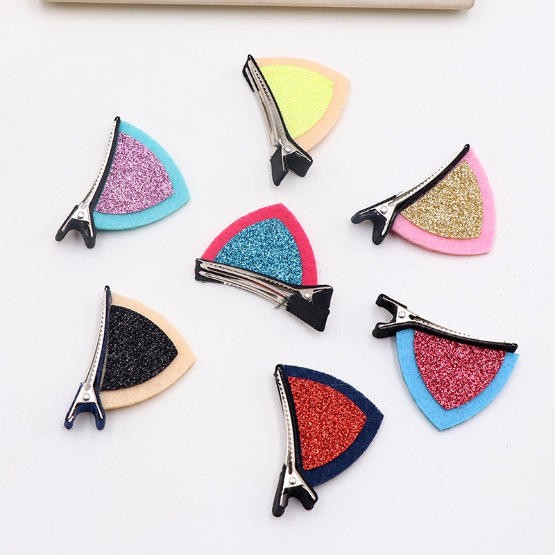 Kẹp tóc AY hình tai mèo đính kim tuyến lấp lánh đáng yêu cho nữ