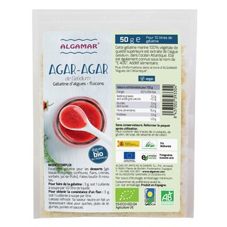 RAU CÂU AGAR-AGAR HỮU CƠ ALGAMAR (50g) - Organic Agar-Agar