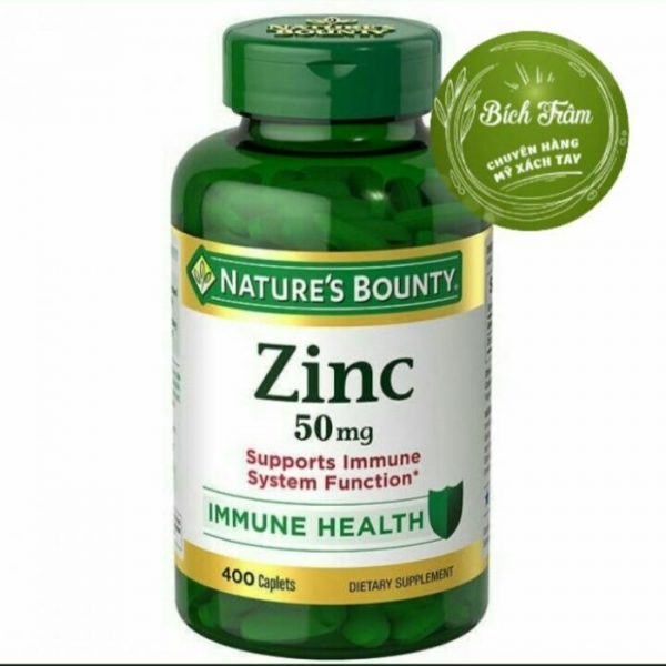 Viên uống bổ sung kẽm Nature’s Bounty Zinc 50mg 400v