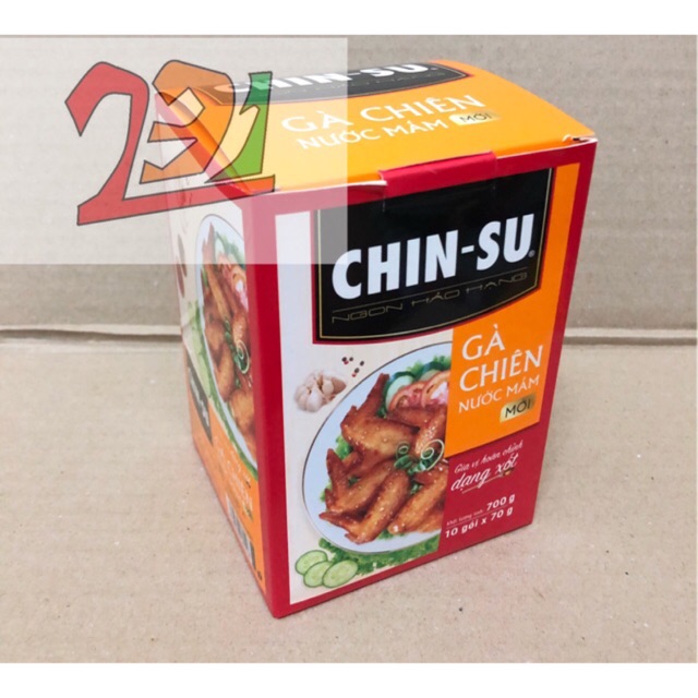 [70g x10 Gói] Hộp Sốt Gia Vị Gà Chiên Nước Mắm Chinsu