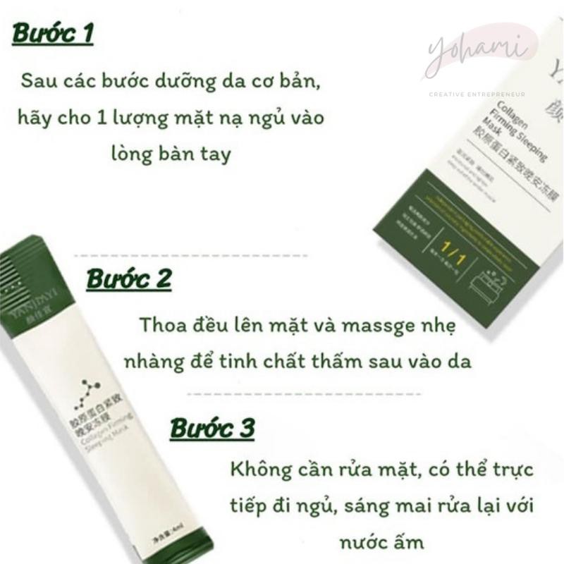 Mặt Nạ Ngủ Collagen YANJIAYI Dưỡng Ẩm Da Chống Lão Hóa Dưỡng Trắng Sáng Da Se Khít Lỗ Chân Lông Dành Cho Da Hỗn Hợp