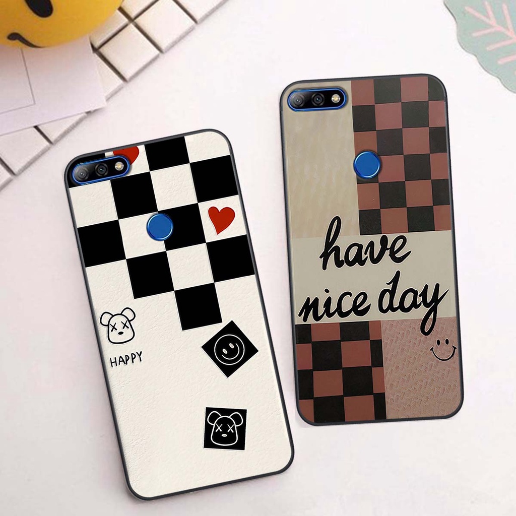 Ốp Huawei Y7 Prime 2018 / Y7 Pro 2018 caro trái tim cá tính, thời trang siêu đẹp, siêu phong cách