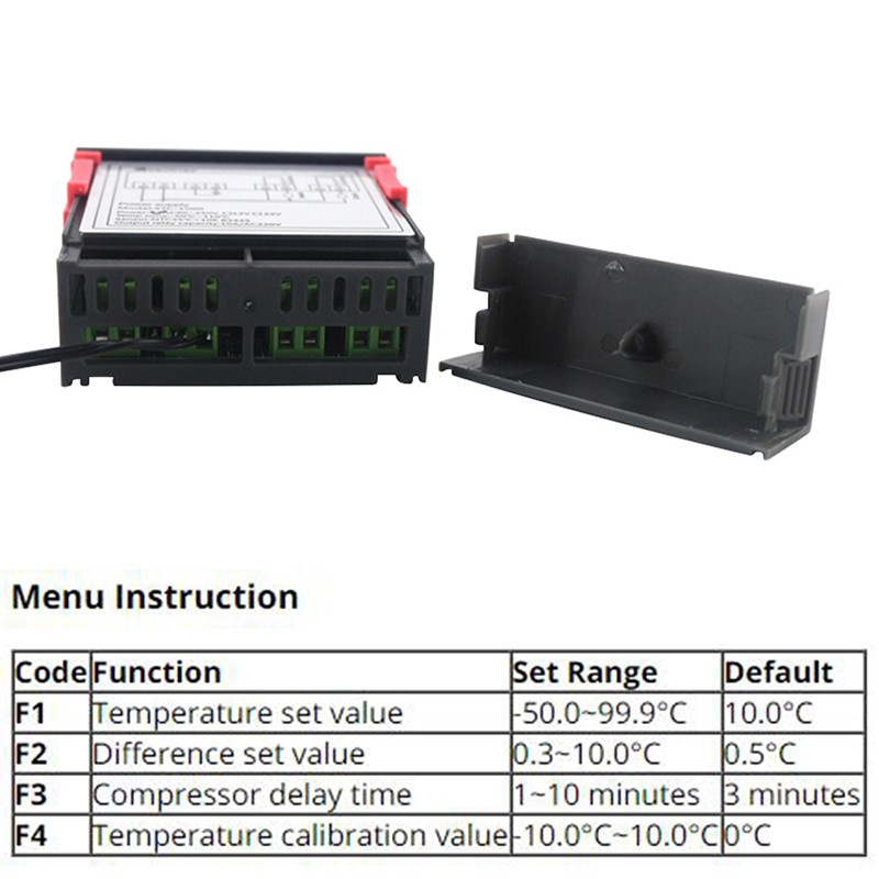Bộ điều khiển nhiệt độ kỹ thuật số STC-1000 12V 24V 110-220V Rơ le LED 10A