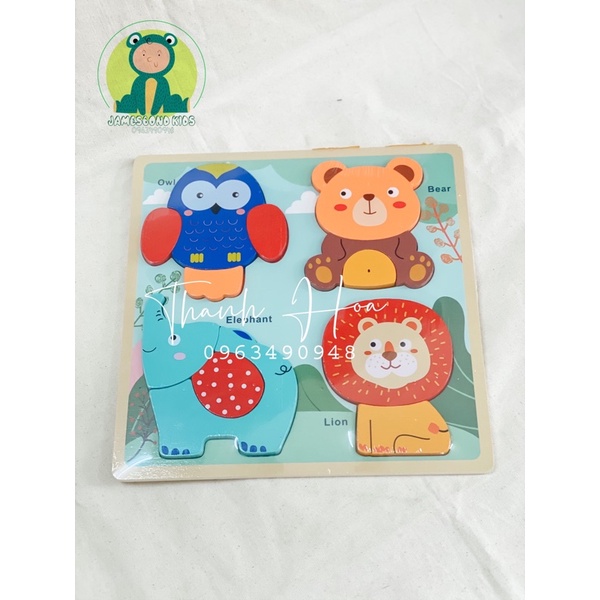 XẾP HÌNH BẢNG GỖ lắp ghép hình con vật cho bé giúp bé phát triển tư duy-Bond& Kids