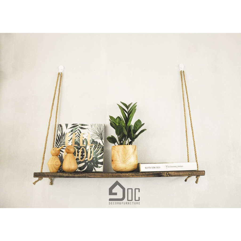 Kệ treo tường (15*60cm) phong cách mộc mạc, rustic