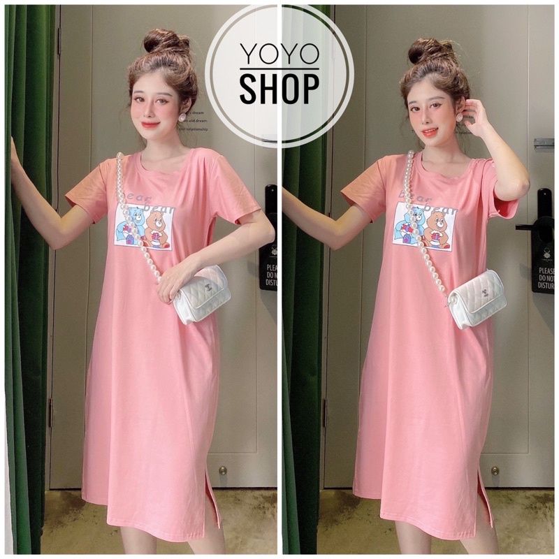 Đầm dáng suông thun thái form suông tay ngắn nhiều mẫu dưới 60kg | BigBuy360 - bigbuy360.vn