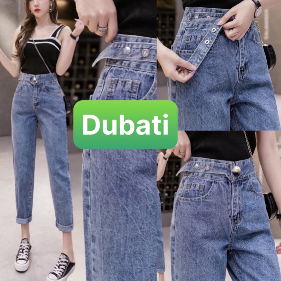 QUẦN BAGGY JEAN NỮ KHÓA KIỂU CÀI NÚT DÂY SANG CHẢNH NÂNG MÔNG LƯNG CAO NHẬT BẢN SIÊU HOT- DUBATI FASHION