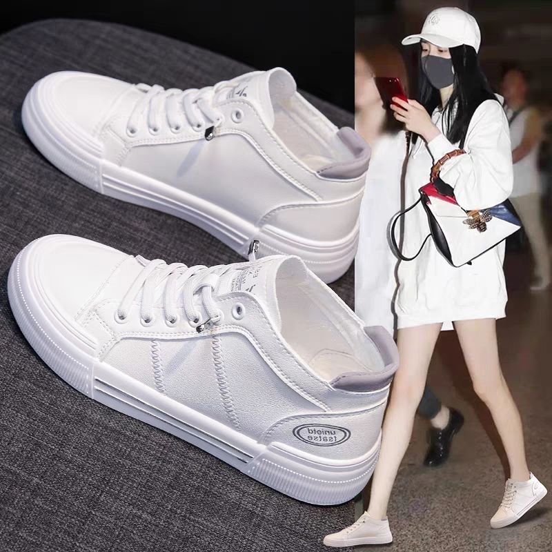 Giày Thể Thao Cổ Cao Màu Trắng Thoáng Khí Phong Cách Hàn Quốc Thời Trang Mùa Hè Mới Size s 2022