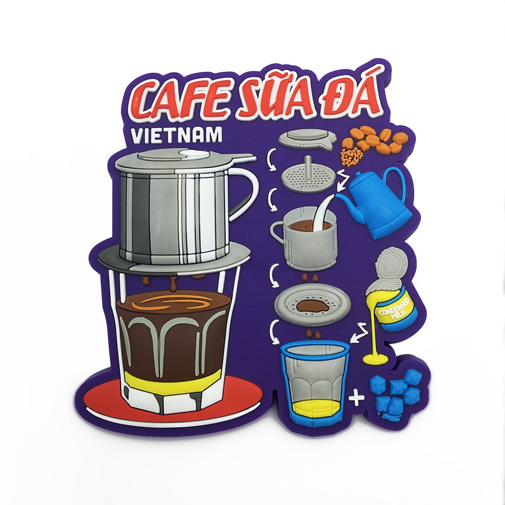 Nam châm trang trí tủ lạnh - Fridge Magnet - Cafe sửa đá - Vietnam Magnet