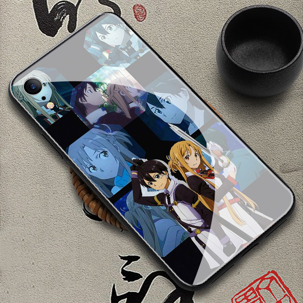 Ốp Điện Thoại Kính Cường Lực Họa Tiết Sword Art Online Cho Iphone 12 Mini 11 Pro Max Rb28