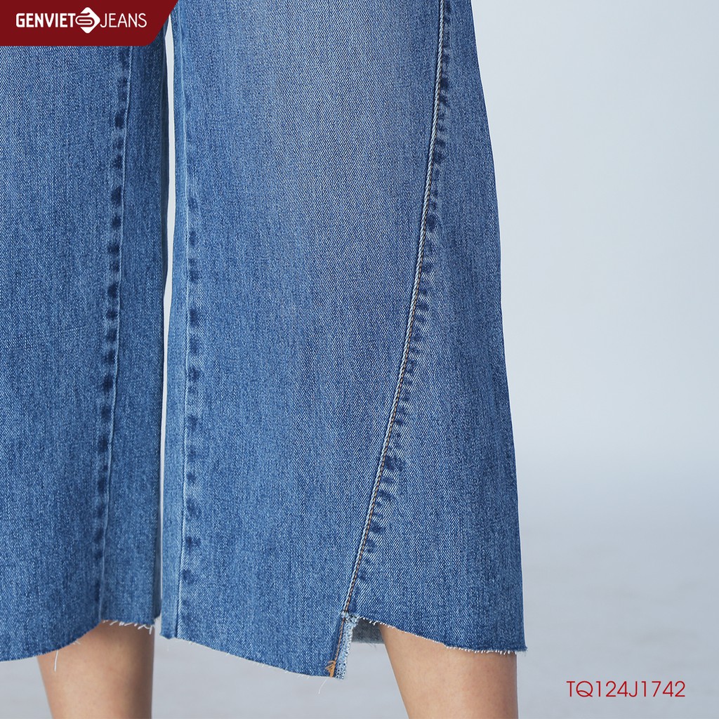 Quần dài jeans nữ ống suông TQ124J1742 GENVIET