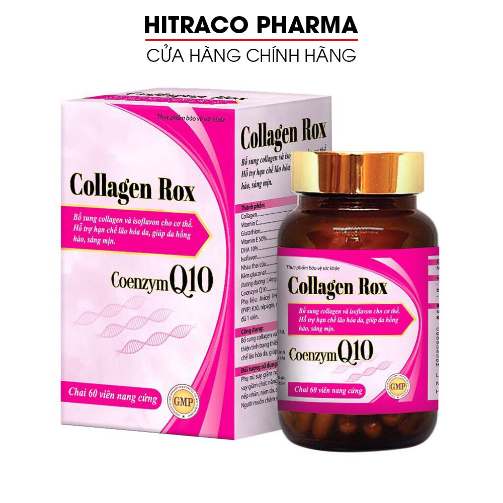 Viên uống đẹp da Collagen Rox Coenzym Q10 tăng nội tiết tố nữ - Hộp 60 viên
