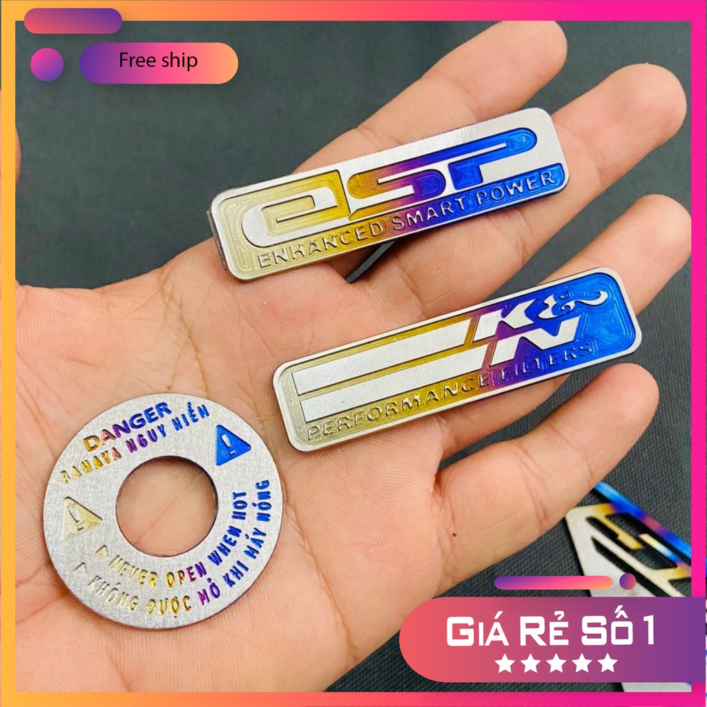TEM TITAN DÁN PÔ E VÀ NẮP NƯỚC CHO CÁC DÒNG XE TAY GA HONDA