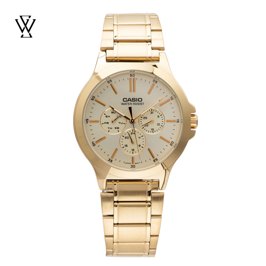 Đồng Hồ Quartz Nam Casio WATCHSTORE MTP-V300G-9AUDF Thiết Kế Kính Khoáng 41.5mm, Dây Kim Loại, Vỏ Thép Không Gỉ