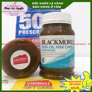Dầu Cá Không Mùi Blackmores Odourless Fish Oil 1000 Mini Capsules, 400 viên và 200 viên của Úc, giúp bổ mắt, xương khớp