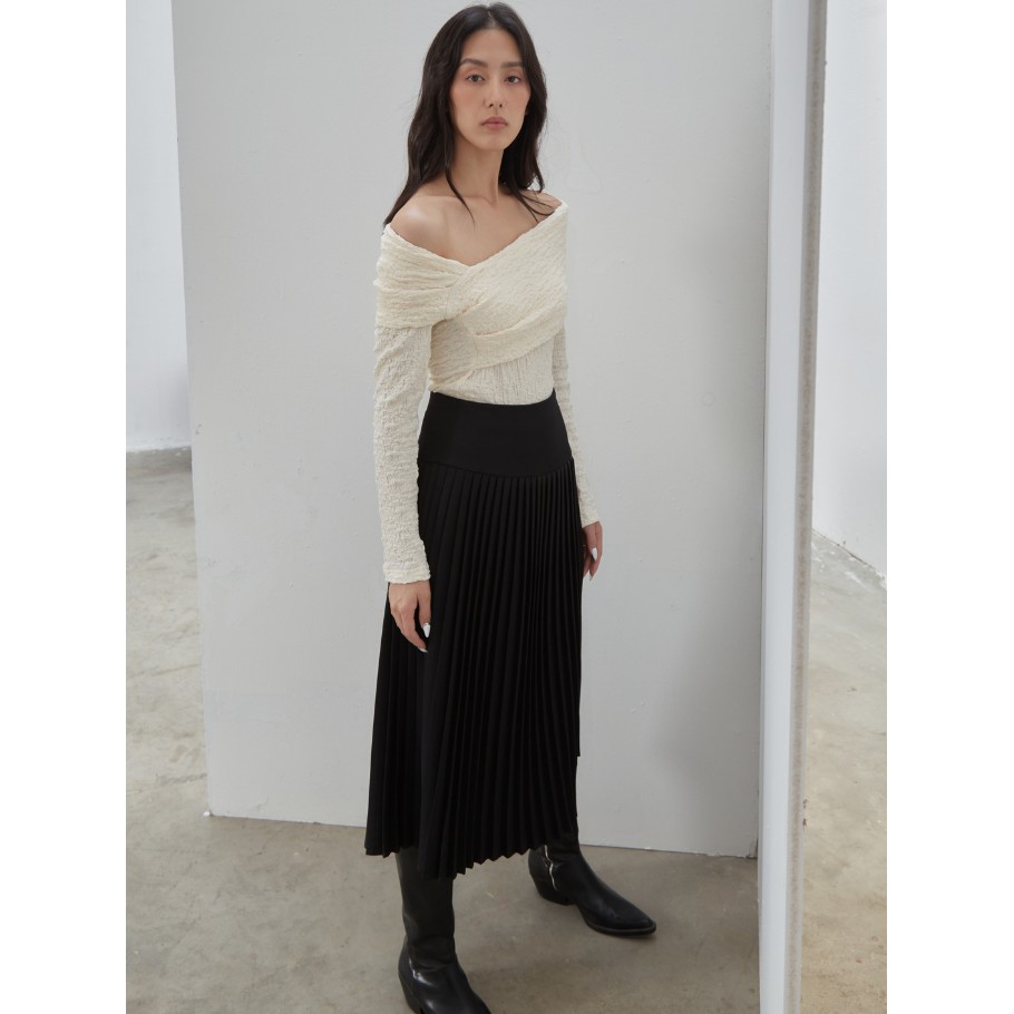 COCO SIN - Váy Midi Đen Dập Ly | BigBuy360 - bigbuy360.vn