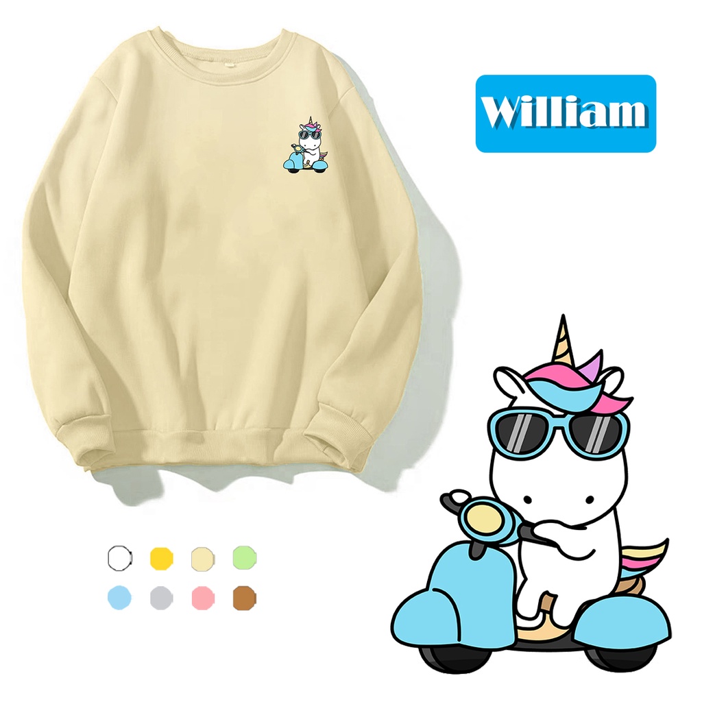Áo sweater nam nữ in hình UNICON cực cute chất nỉ dày dặn, hợp làm áo cặp William - DS192
