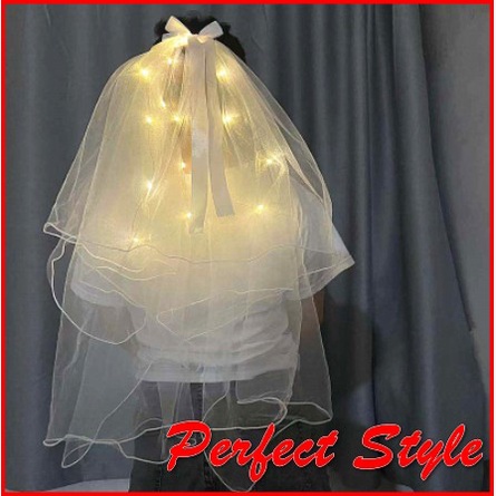 Khăn voan cô dâu kèm đèn led xinh tươi - Hot tiktok china