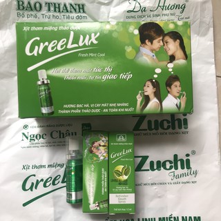 Combo 2 xịt thơm miệng thảo dược Greelux XANH LÁ