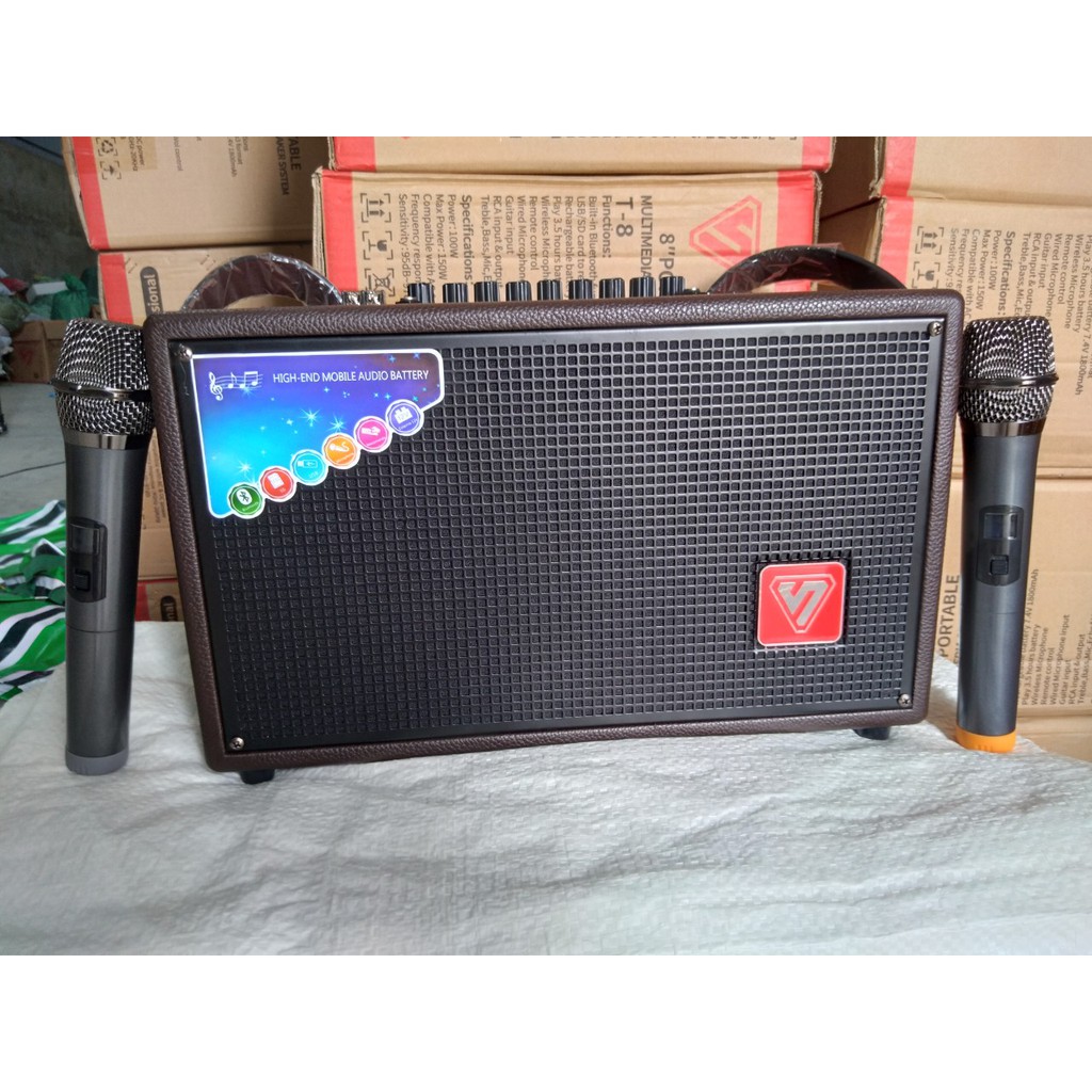 Loa karaoke xách tay BOSS  Q7  q10 , tích hợp 3 loa, RMS 60W 2 miRO