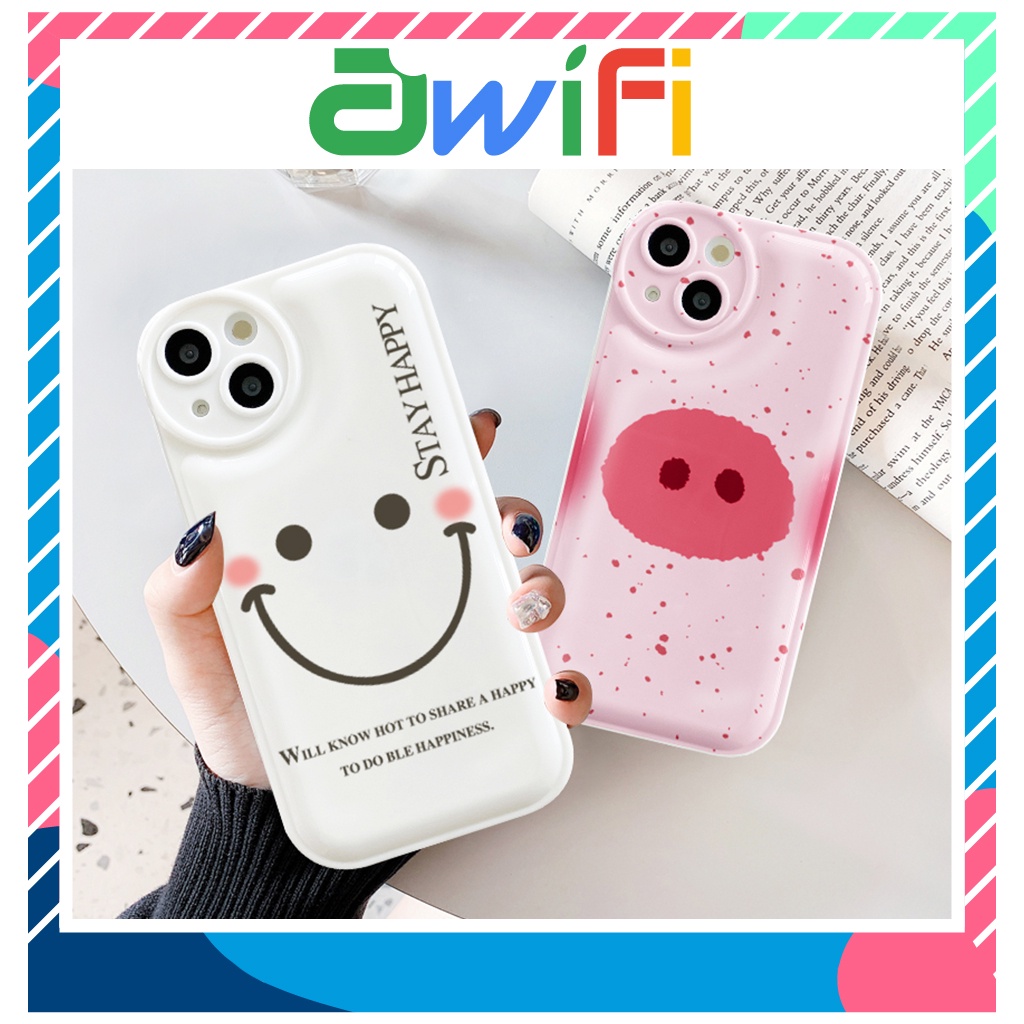 Ốp Lưng Iphone Đệm Khí Mặt Cười Và Mũi Heo 6/6Plus/6Splus/7/7Plus/8/8Plus/Xs/11/12/13/Pro/Promax - Sale Hot R5 - 2