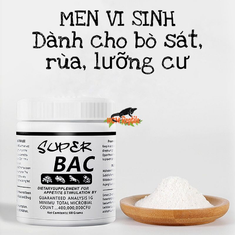 BAC - Men vi sinh hỗ trợ tiêu hóa dành cho bò sát, rùa, lưỡng cư