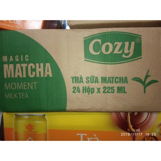 Thùng 24 hộp 225ml Trà sữa Cozy Moments hương matcha