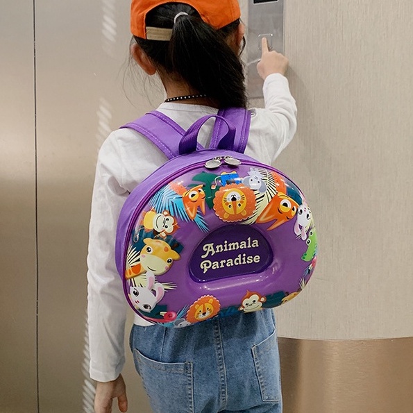 Balo trứng bán nguyệt hoạt hình cho bé đi mầm non du lịch chống thấm