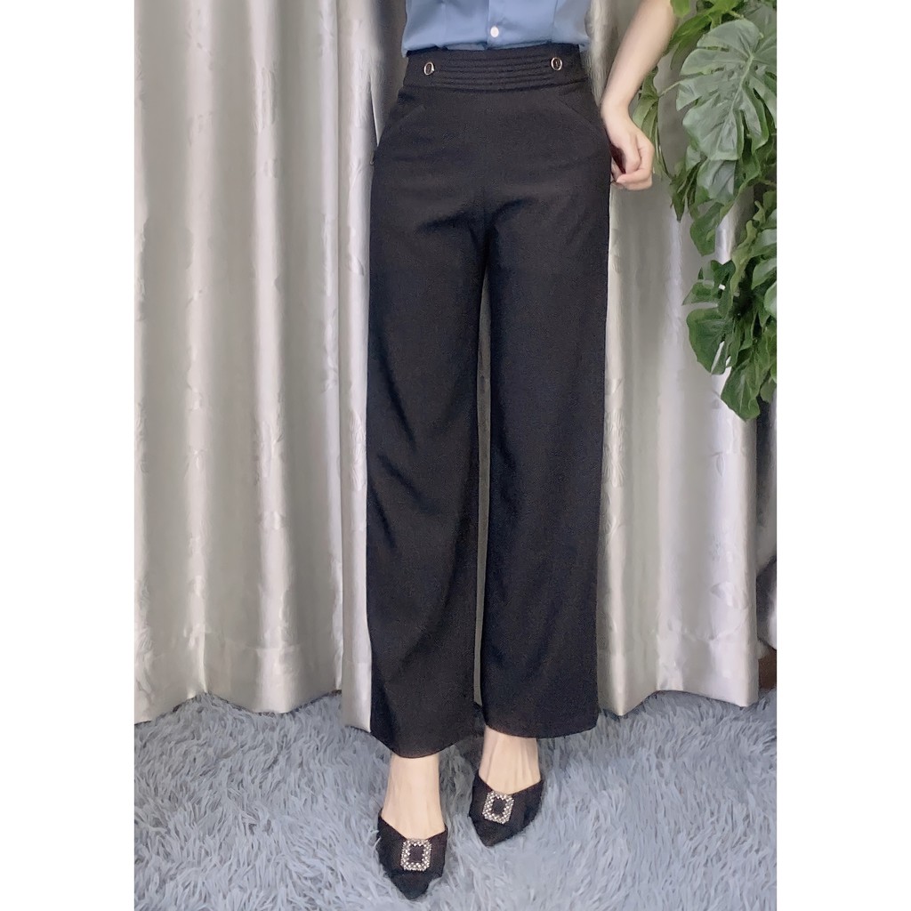 Quần Tây Nữ Công Sở Dáng Suông Thiết Kế Cạp Xếp Ly Đứng Form QD27 - Candy Fashion