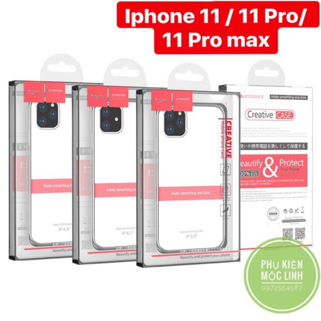 ỐP SILICON TRONG SUỐT CHÍNH HÃNG HOCO LIGHT SERIES SIÊU MỎNG SIÊU DẺO IPHONE 11 PRO MAX