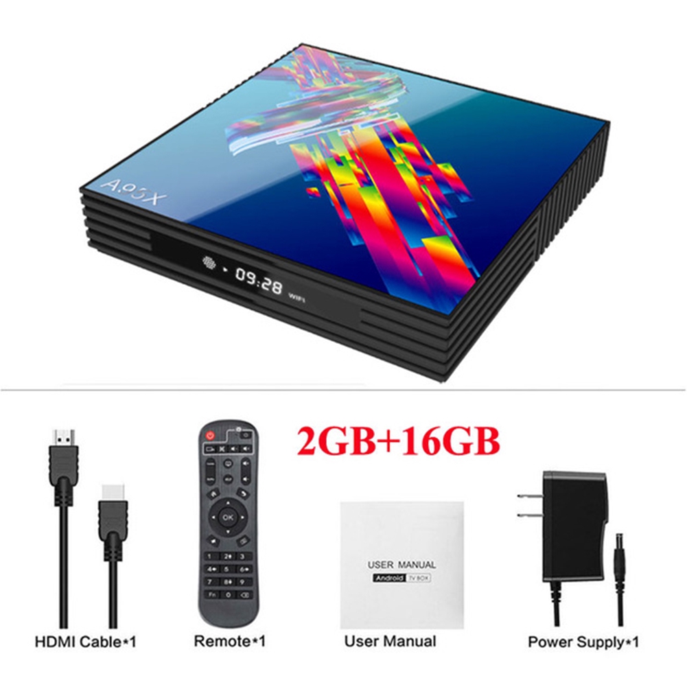 zanker A95X F2R Smart TV Box Android 9.0 2GB Ram 16GB Rom 4K Rockchip RK3318 2.4G&amp;5GHz Wifi USB3.0