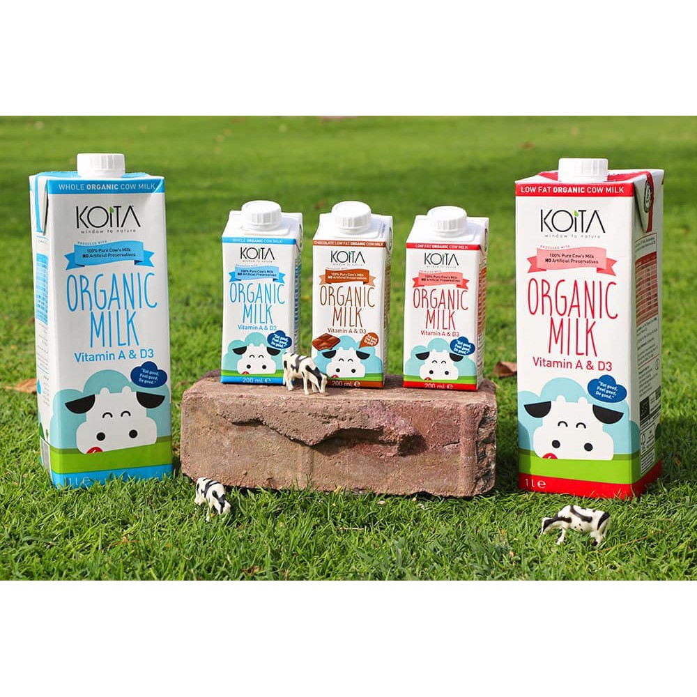 Sữa bò hữu cơ Koita ít béo 200ml