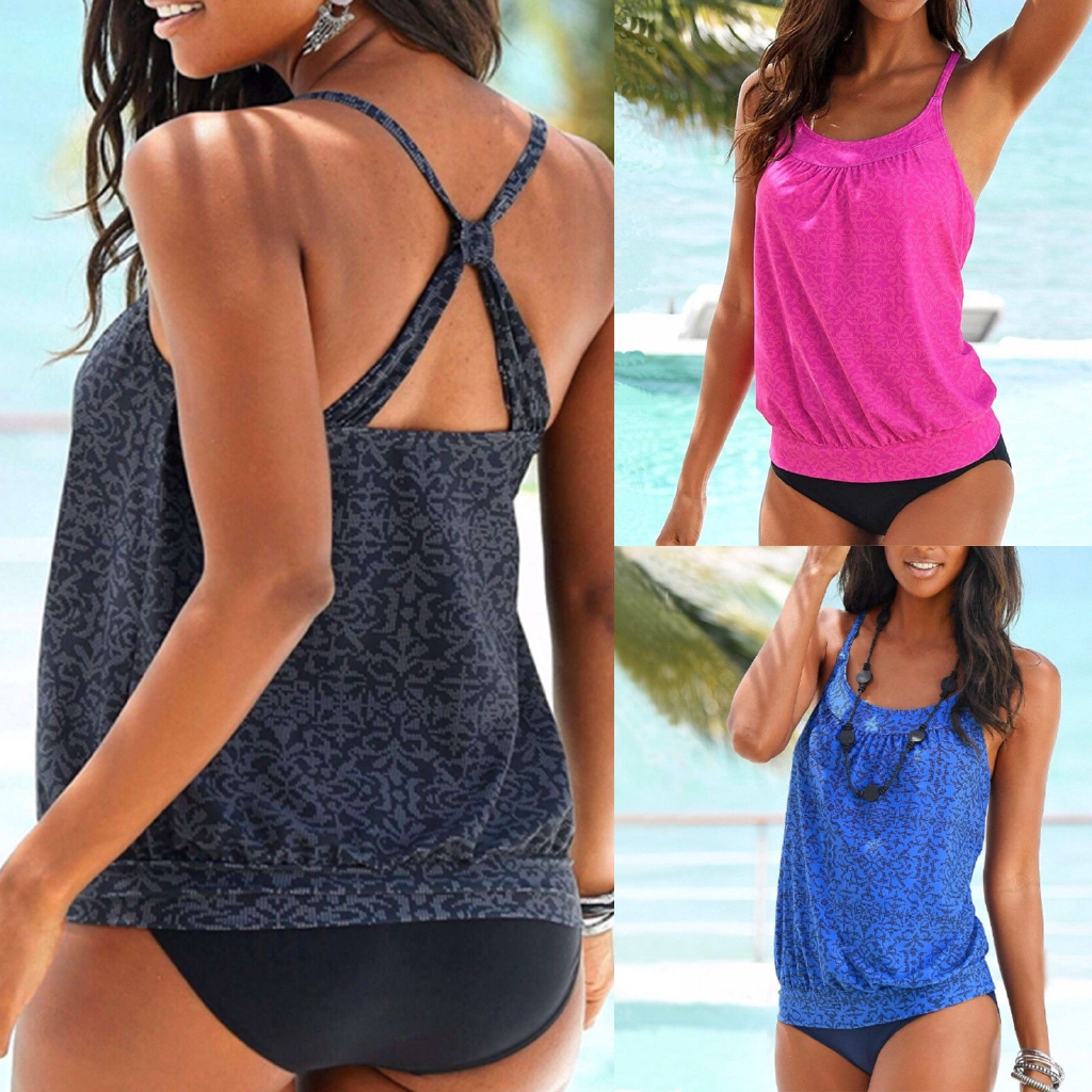 Đồ bơi tankini có mút lót ngực đi biển gợi cảm