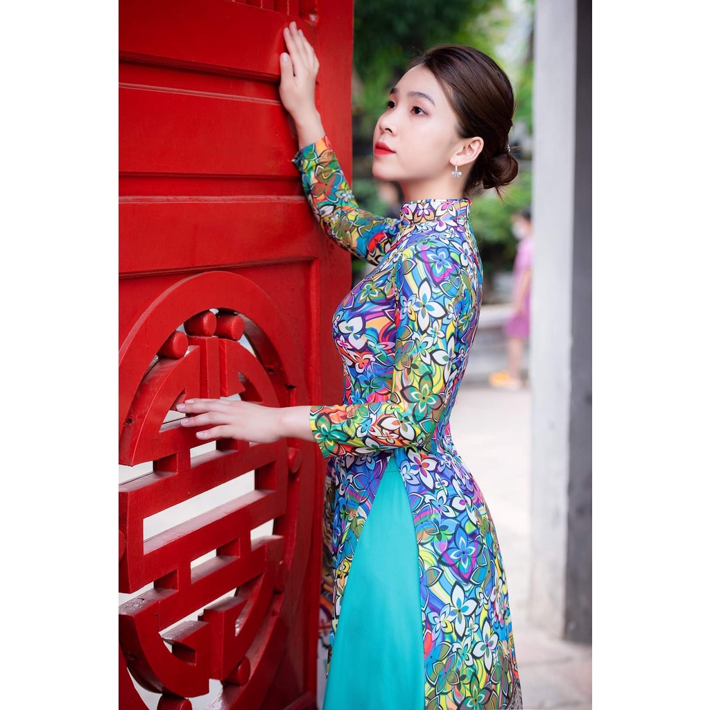 Áo dài in 3D họa tiết đặc biệt, siêu sang, áo dài cô ba, áo dài thổ cẩm - Áo Dài Đan Linh