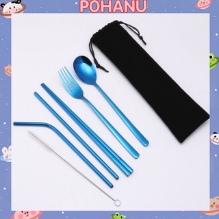 Túi đựng ống hút Pohanu túi bảo quản vải nhung đen nhỏ gọn tiện lợi