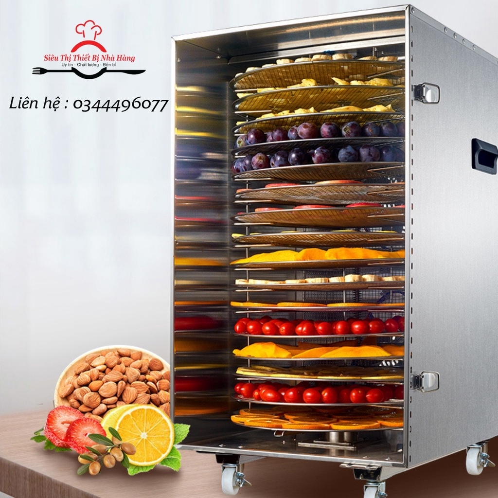 Máy sấy hoa quả, thực phẩm, hoa khô , dược liệu. Tủ sấy 16 khay trục xoay CHÍNH HÃNG SEPTREE