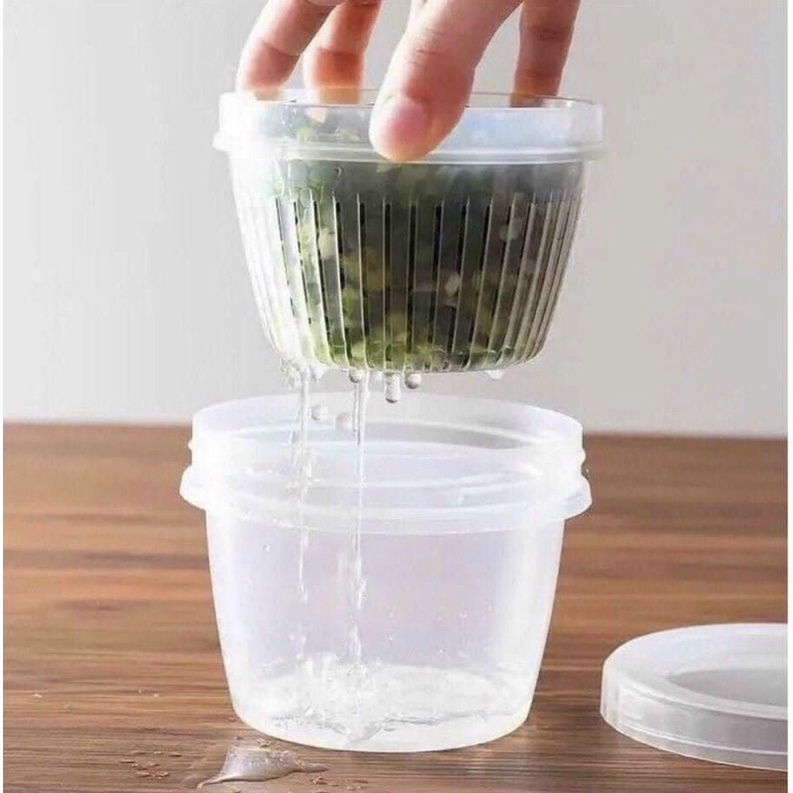 Hộp nhựa đựng hành tỏi tách nước