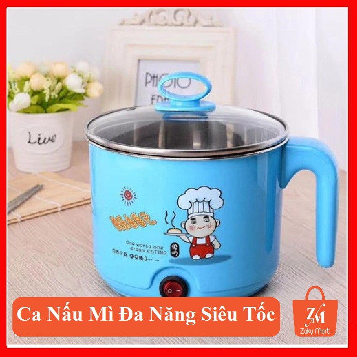 [Loại 1][Kèm Lồng Hấp]Nồi Lẩu Mini Ca Nấu Mì Đa Năng Tiện Dụng 2 Lớp Vung Kính Sôi Rất Nhanh Tiết Kiệm Điện