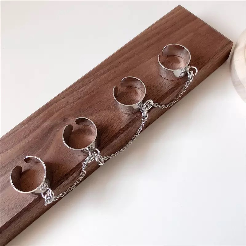 [WHOLESALE][Fashion Punk Style Chain Link Multiple Finger Rings For Women Men][Men Finger Ring][Lovely Jewelry Gifts For Girl Friends]