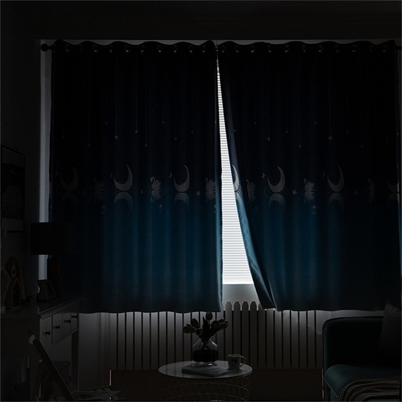 Toàn Bộ Rèm Cửa In Họa Tiết Thiên Nga Trang Trí Phòng Khách / Phòng Ngủ