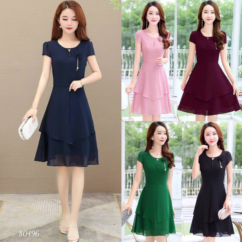 Đầm đẹp đồng giá đủ size 40-72kg _ Đầm voan chiffon