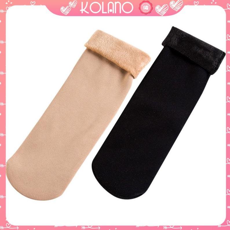 Vớ nữ cổ cao KOLANO tất cao cổ nữ dày lót lông giữ nhiệt siêu ấm FAS-001356