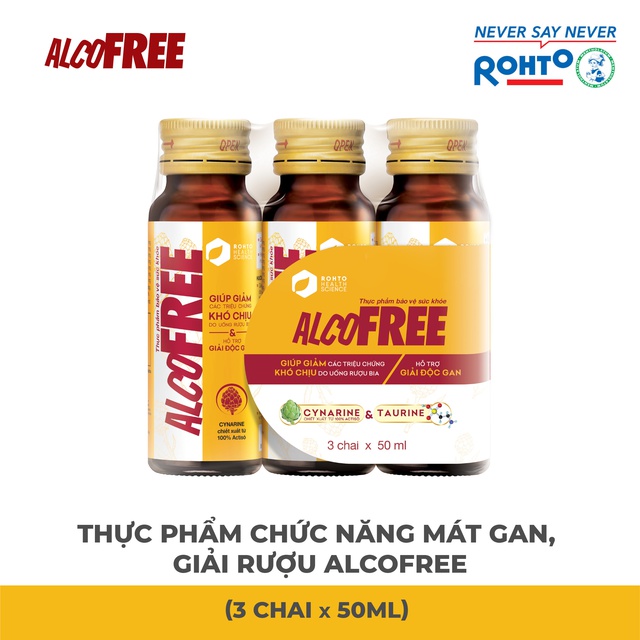 Thực phẩm chức năng mát gan giải rượu AlcoFree lốc 03 chai x 50ml