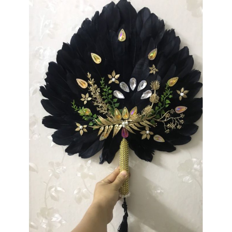 Phụ kiện hầu đồng - quạt lông vũ ,quạt hầu cô chín , quạt hầu các giá chúa , chầu , cô