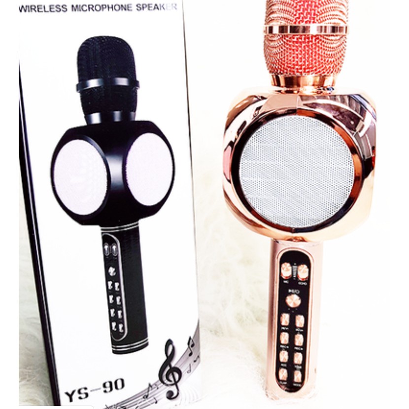 Micro Bluetooth Karaoke YS90-YS91 kèm loa nghe nhạc không dây Hát Karaoke Cực Bắt Giọng, Loa Bass Siêu Hay, Âm Thanh Lớn